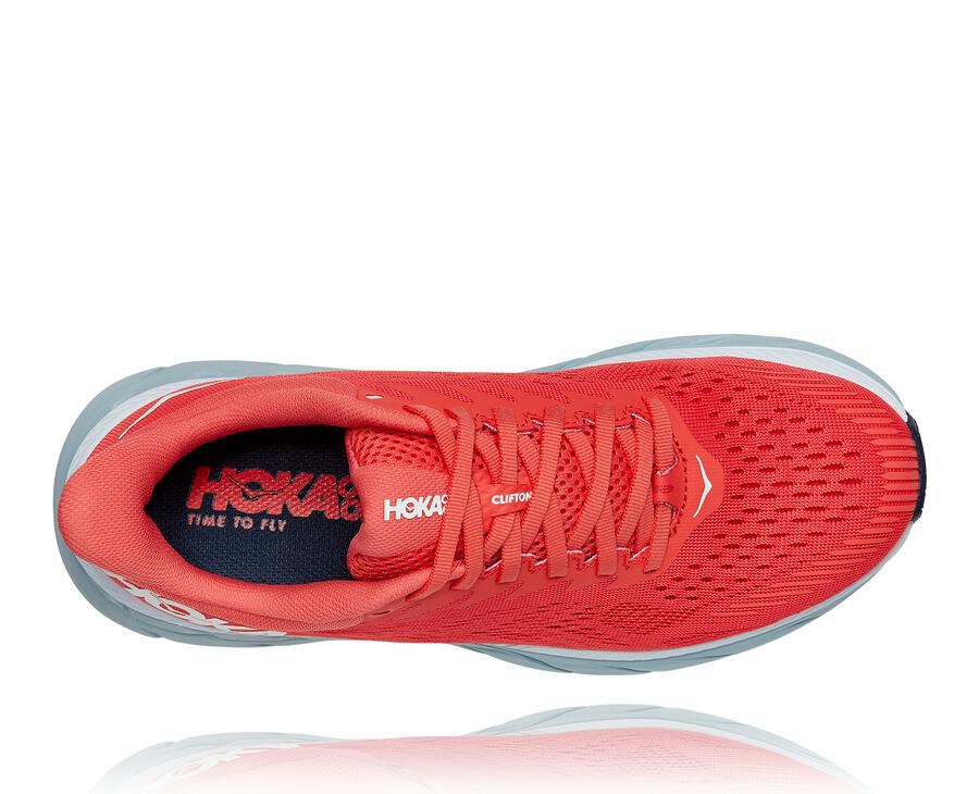 Zapatillas Running Hoka One One Mujer - Clifton 7 - Rojas/Blancas - PUX127465